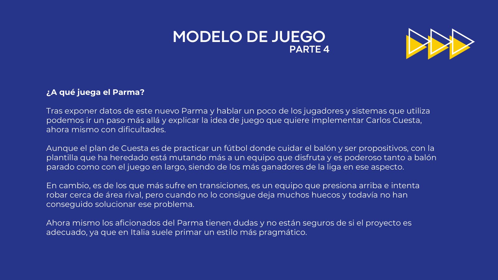 Parma Calcio · preparación de mercado